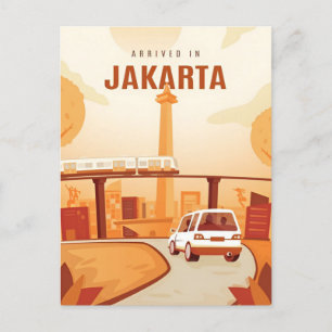 ヴィンテージジャカルタインドネシアジャワ旅行水の色 ポストカード