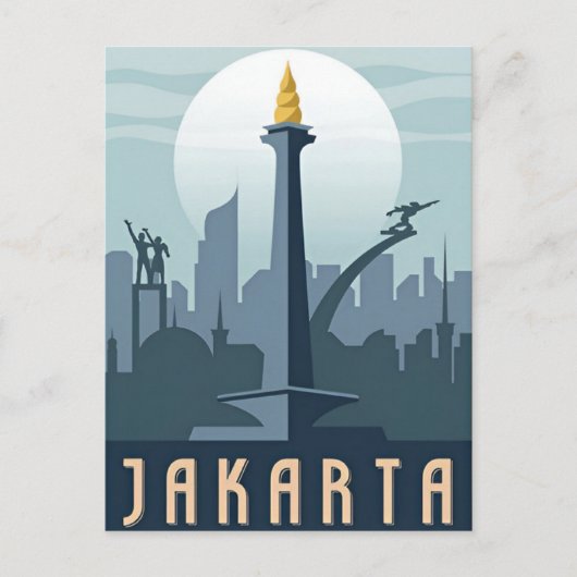 ヴィンテージジャカルタインドネシアジャワ旅行水の色 ポストカード (正面)