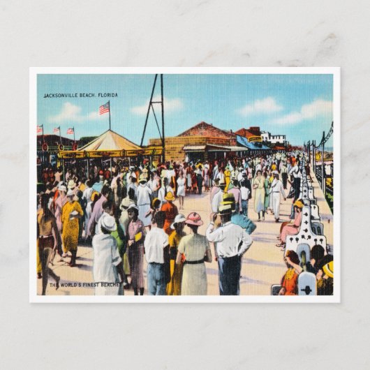 ヴィンテージジャクソンビルビーチ、フロリダトラベル ポストカード (正面)