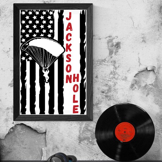 ヴィンテージジャクソンホールパラグライディングスカイダイビング ポスター