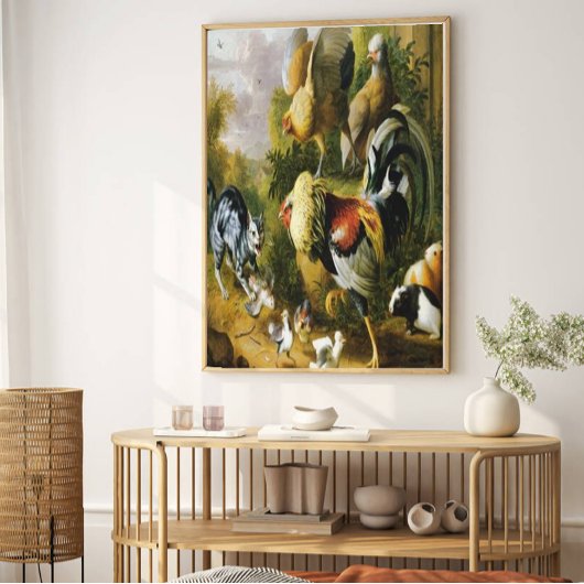 ヴィンテージジャクブボグダンキャットインロッスター キャンバスプリント