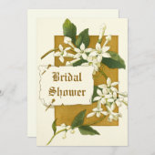 ヴィンテージジャスミ結婚ン花ブライダルシャワー 招待状 (正面/裏面)
