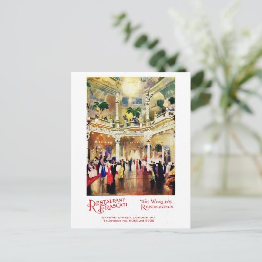ヴィンテージジャズエイジ広告レストランフラスカティ ポストカード (スタンド正面)