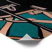 ヴィンテージジャズクラブミュージシャン遊ズギター ポスター (角)