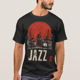 ヴィンテージジャズバンドミュージカル伝統デザイン Tシャツ
