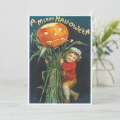 ヴィンテージジャックとカボチャの茎ハロウィン 招待状 (スタンド正面)