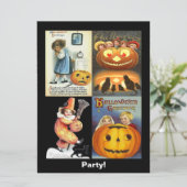 ヴィンテージジャックオランタン&キッズモンタージュ招待状 招待状 (スタンド正面)