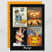 ヴィンテージジャックオランタン&キッズモンタージュ招待状 招待状 (正面/裏面)