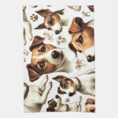 ヴィンテージジャックラッセルテリアシームレス キッチンタオル (縦)