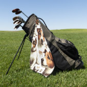 ヴィンテージジャックラッセルテリアシームレス ゴルフタオル (グリーン)