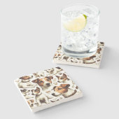 ヴィンテージジャックラッセルテリアシームレス ストーンコースター (横)