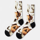 ヴィンテージジャックラッセルテリアシームレス ソックス (左)