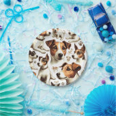 ヴィンテージジャックラッセルテリアシームレス ペーパープレート (パーティー)