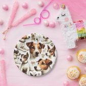 ヴィンテージジャックラッセルテリアシームレス ペーパープレート (パーティー)