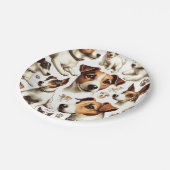 ヴィンテージジャックラッセルテリアシームレス ペーパープレート (アングル)
