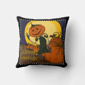 ヴィンテージジャックランタンハロウィーン枕 クッション (裏面)