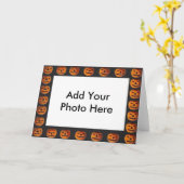 ヴィンテージジャックランタンフレームパターン画像 カード (黄色い花)