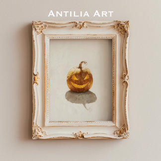 ヴィンテージジャック・オ・ランタン絵を描ズ・カンプキンヘッド ポスター