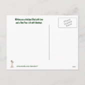 ヴィンテージジャック・ラッセルと赤ポインセティアスのはがき シーズンポストカード (裏面)