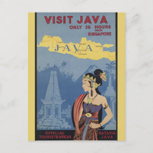 ヴィンテージジャバインドネシア旅行 ポストカード