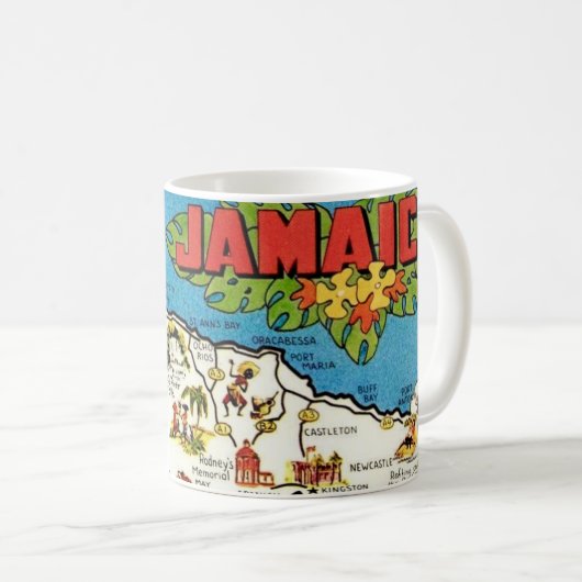 ヴィンテージジャマイカの地図 コーヒーマグカップ (正面右)