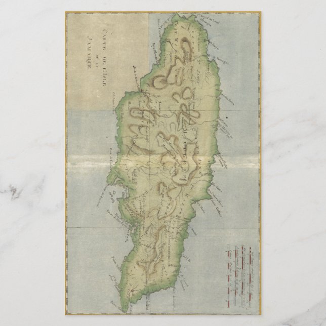 ヴィンテージジャマイカの地図（1780年） (正面)