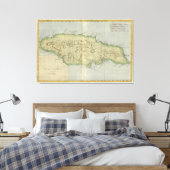 ヴィンテージジャマイカの地図（1780年） キャンバスプリント (インサイチュ (寝室))