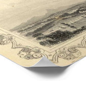 ヴィンテージジャマイカの地図（1851年） ポスター (角)