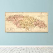 ヴィンテージジャマイカの地図（1893年） キャンバスプリント (インサイチュ (ウッドフロア))