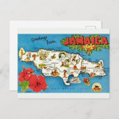 ヴィンテージジャマイカアイランドポストカードの地図 ポストカード (正面/裏面)