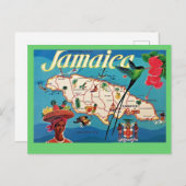 ヴィンテージジャマイカ島地図はがき ポストカード (正面/裏面)
