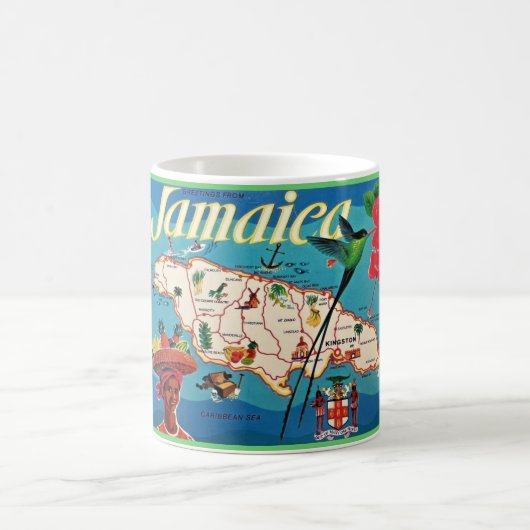 ヴィンテージジャマイカ島地図P コーヒーマグカップ (中央)