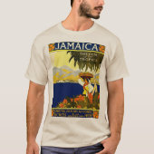 ヴィンテージジャマイカ旅行イラストレーションポスター Tシャツ (正面)