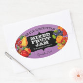 ヴィンテージジャムラベル果実保存機 楕円形シール (封筒)