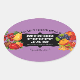 ヴィンテージジャムラベル果実保存機 楕円形シール