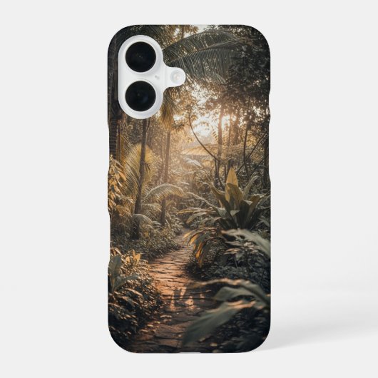 ヴィンテージジャングルの小道 iPhone 16ケース (裏面)