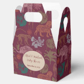 ヴィンテージジャングルサファリピンクベビーシャワー フェイバーボックス (オープン)