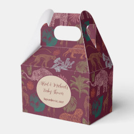 ヴィンテージジャングルサファリピンクベビーシャワー フェイバーボックス