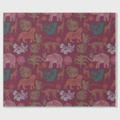 ヴィンテージジャングルサファリピンク ラッピングペーパー (フラット)