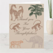 ヴィンテージジャングルサファリベイビーシャワーサンキューカード サンキューカード (正面)