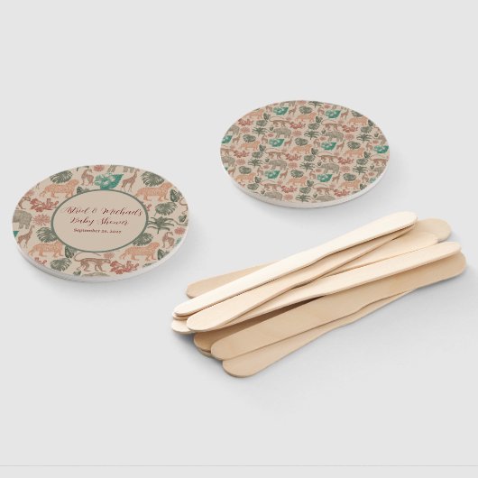 ヴィンテージジャングルサファリベイビーシャワー ハンドファン (組立なし)