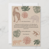 ヴィンテージジャングルサファリ赤ちゃんシャワー 招待状 (正面)