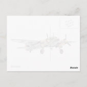 ヴィンテージジャングルズ88爆撃機スケッチ ポストカード (裏面)