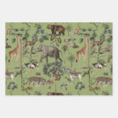 ヴィンテージジャングルテーマの贈答用包装 ラッピングペーパーシート (正面)