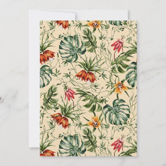 ヴィンテージジャングルヒョウ水彩誕生日パーティー 招待状 (裏面)