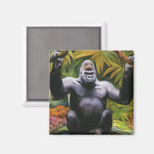 ヴィンテージジャングルプリメイトシルバーバックローランドゴリラ マグネット (正面/裏面)