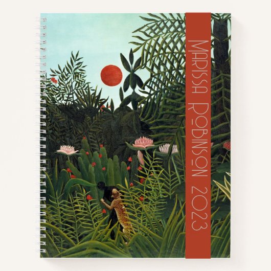 ヴィンテージジャングルランドスケープ行頭文字の右名 ノートブック (正面)