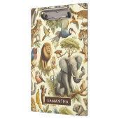 ヴィンテージジャングル動物の水色 クリップボード (左)