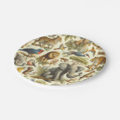 ヴィンテージジャングル動物の水色 ペーパープレート (アングル)