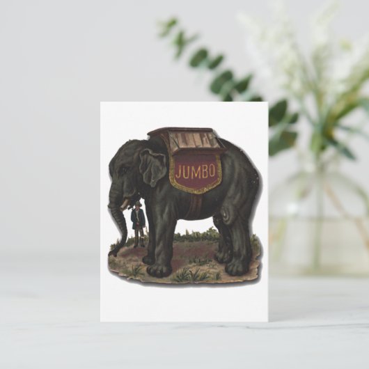 ヴィンテージジャンボサークスゾウレトロダイカットカード ポストカード (スタンド正面)